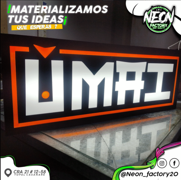 Letrero Luminoso Caja de Luz Personalizada – Modelo UMAI 🍣✨