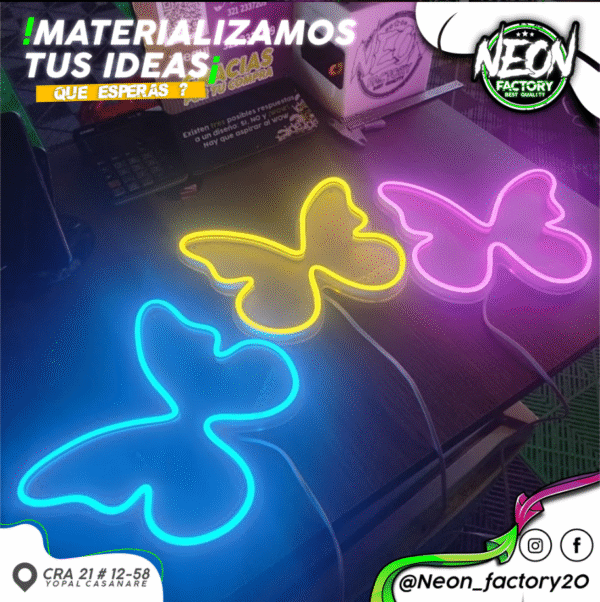 🟡  Set Neón Mariposas Decorativas
