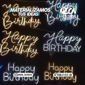 🎉 Línea Letreros Neón “Happy Birthday” 🎉