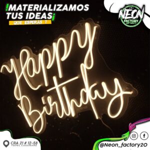 🎉 Línea Letrero Neón “Happy Birthday” 🎉
